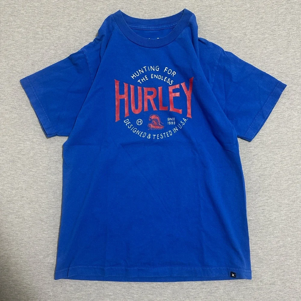 Hurley Graphic T-Shirt Short Sleeve Crew Neck Cotton Surf Tee Blue Mens Medium - Picture 1 of 10